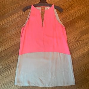 Pink and Taupe Silk Dress by Parker